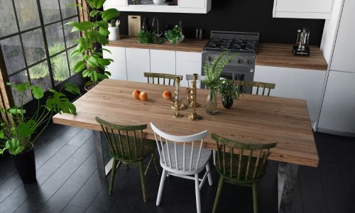 mesa de madera y hierro para cocina valencia